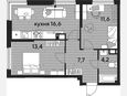 3-комнатная квартира, 53.50 м², 12/16 этаж фото 0