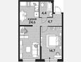 2-комнатная квартира, 48.40 м², 2/19 этаж фото 0