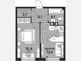 1-комнатная квартира, 39.50 м², 4/19 этаж фото 0