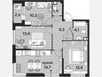 4-комнатная квартира, 67.40 м², 4/16 этаж фото 0