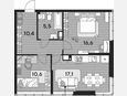 3-комнатная квартира, 60.20 м², 15/16 этаж фото 0