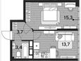 1-комнатная квартира, 36.10 м², 16/16 этаж фото 0