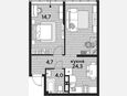 2-комнатная квартира, 47.70 м², 15/16 этаж фото 0