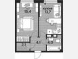 1-комнатная квартира, 39.30 м², 14/16 этаж фото 0