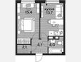 1-комнатная квартира, 39.30 м², 10/16 этаж фото 0