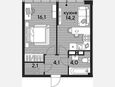 1-комнатная квартира, 40.50 м², 16/16 этаж фото 0