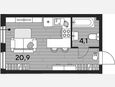 Студия, 25 м², 2/16 этаж фото 0