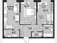 3-комнатная квартира, 60.10 м², 2/16 этаж фото 0
