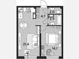 2-комнатная квартира, 45.10 м², 11/16 этаж фото 0