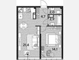 2-комнатная квартира, 45.10 м², 15/16 этаж фото 0