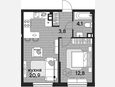 2-комнатная квартира, 41.60 м², 6/16 этаж фото 0