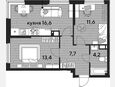 3-комнатная квартира, 53.50 м², 14/16 этаж фото 0