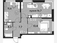 3-комнатная квартира, 53.70 м², 5/16 этаж фото 0