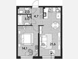 2-комнатная квартира, 45.40 м², 4/16 этаж фото 0
