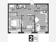 3-комнатная квартира, 59.40 м², 11/16 этаж фото 0
