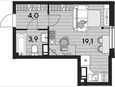 Студия, 26.90 м², 15/16 этаж фото 0