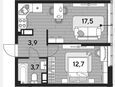 2-комнатная квартира, 37.80 м², 15/16 этаж фото 0