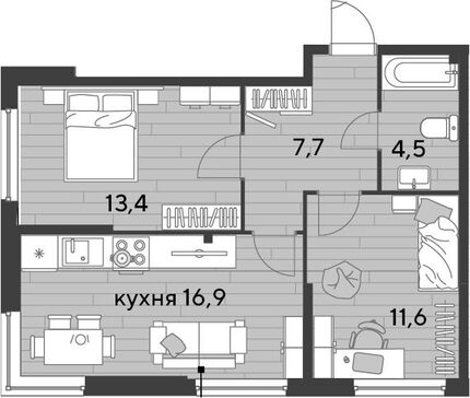 3-комн. квартира фото 0