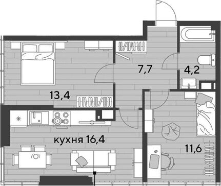 3-комн. квартира фото 0
