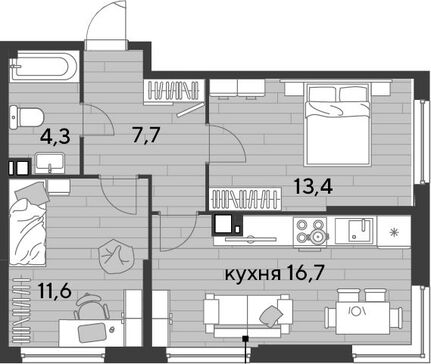 3-комн. квартира фото 0