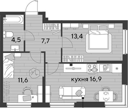 3-комн. квартира фото 0