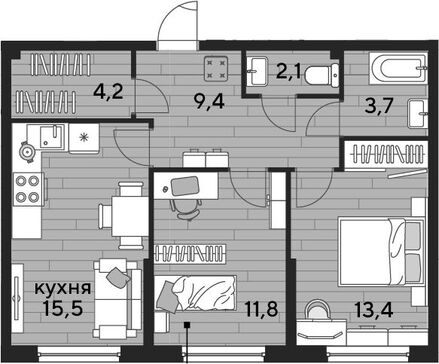 3-комн. квартира фото 0